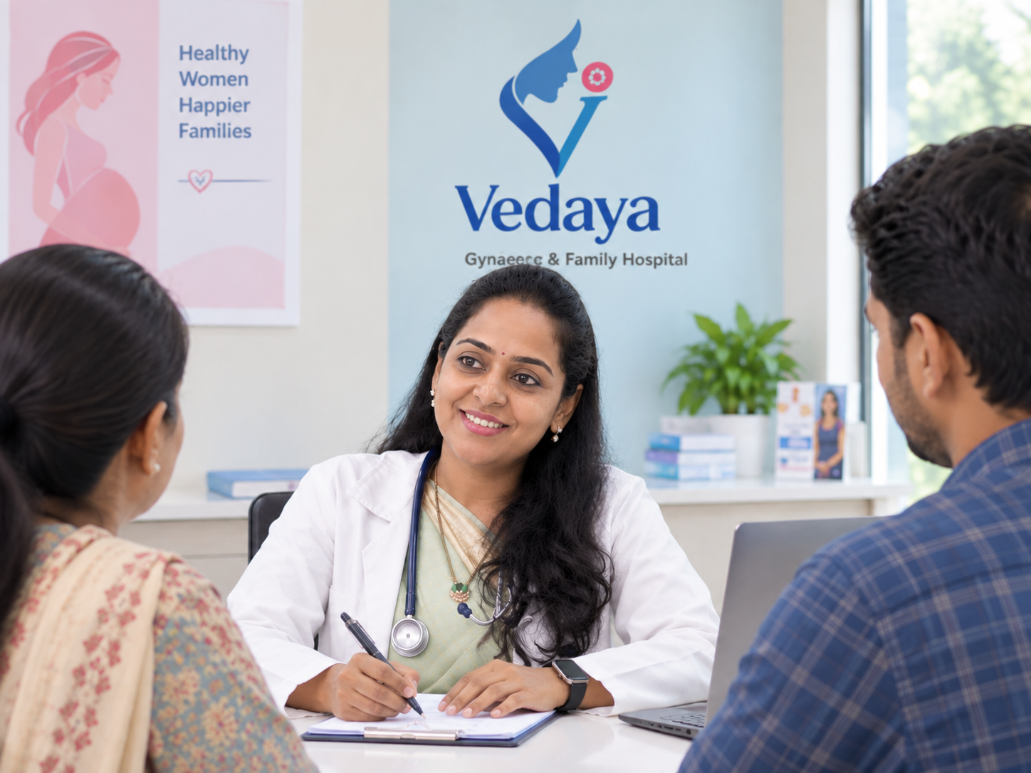 A couple discussing their fertility treatment plan with a gynecologist